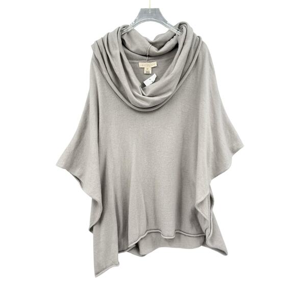 Lovestitch NWT One Size Angora & Wool Blend Light Gray Knit Cowl Neck Poncho - Picture 8 of 12